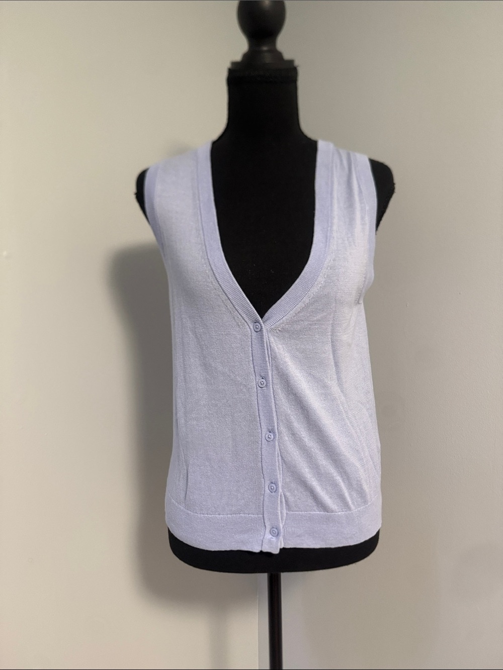 J. Crew Light Lavender Button-Front V-Neck Tank